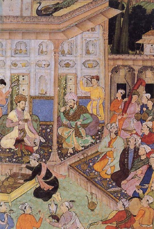 unknow artist Babur,prince of Kabul,visits his cousin prince Badi uz Zaman of Herat in 1506 France oil painting art